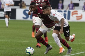 Goleiro Cssio durante jogo contra o Flamengo, na Arena Corinthians, pelo Brasileiro