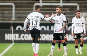 Lo Santos, Luan e Gabriel Pereira no jogo entre Corinthians e Ituano, pelo Paulisto