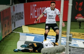 Gustavo Silva durante Drbi entre Corinthians e Palmeiras, pelo Brasileiro