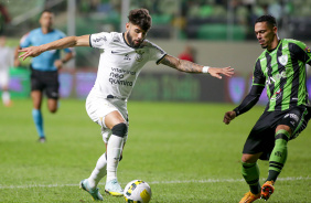 Yuri Alberto armando chute no jogo entre Corinthians e Amrica-MG
