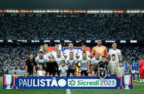 Equipe titular do Corinthians para a partida contra o Santo Andr