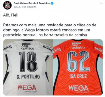 Corinthians ter Wega Motors como patrocnio pontual para o Drbi