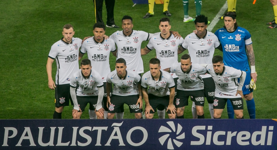 Foto oficial do jogo contra o Palmeiras, na Neo Qumica Arena, pela final do Paulisto 2020
