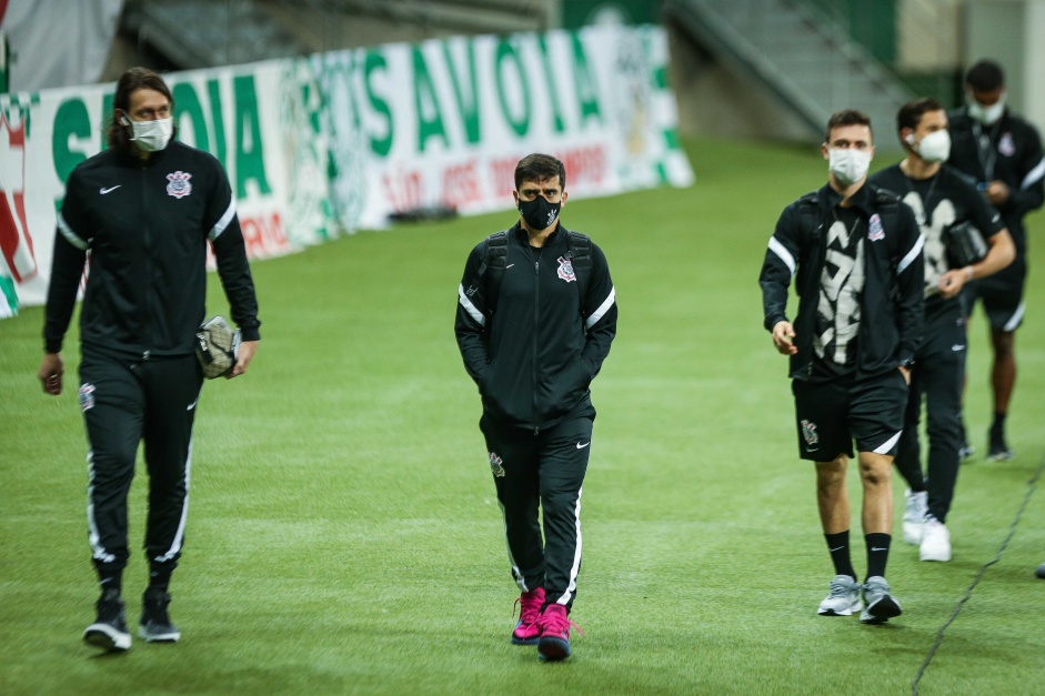 Cssio, Fagner e Piton antes do clssico entre Corinthians e Palmeiras, pelo Brasileiro