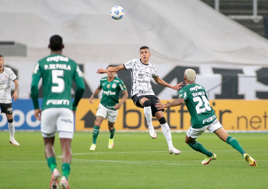 Victor Cantillo no Drbi entre Corinthians e Palmeiras, pelo Brasileiro, na Neo Qumica Arena
